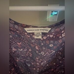 American Eagle Outfitters Purple and Pink Patterned Romper